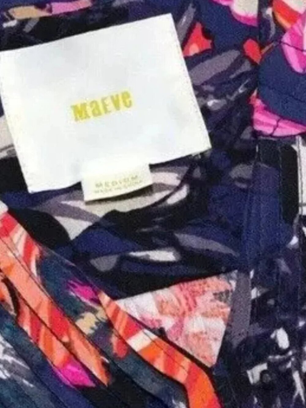 Maeve Anthropologie Caravane Floral Drop Waist Tunic Dress Medium Pintuck - Picture 5 of 7